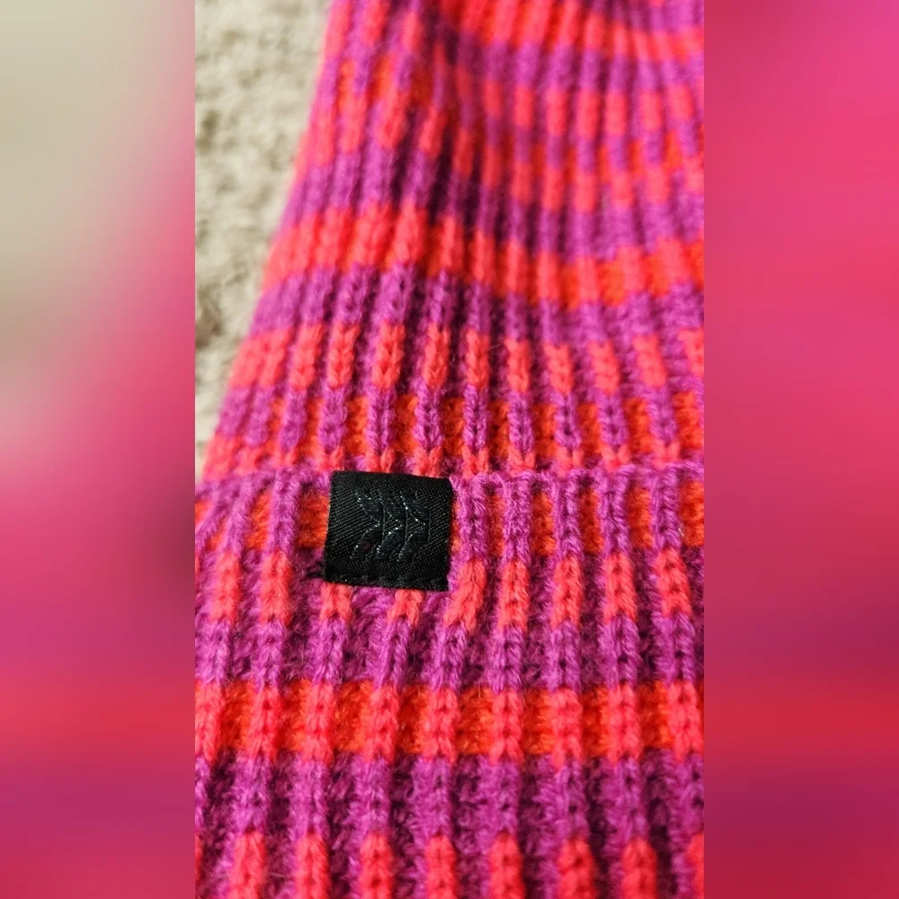 Girls' Plaited Striped Cuff Beanie - All In Motion Pink One Size Fits Most